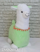 Мягкая игрушка Альпака Лама  55 см, цвет зеленый